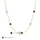 3 - Linea 0.47 ctw Opal (4 mm) and Red Garnet Women Station Necklace 