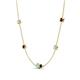 4 - Linea 0.47 ctw Opal (4 mm) and Red Garnet Women Station Necklace 