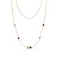 1 - Linea 0.45 ctw Opal (4 mm) and Ruby Women Station Necklace 