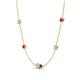 4 - Linea 0.45 ctw Opal (4 mm) and Ruby Women Station Necklace 