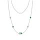 1 - Linea 0.47 ctw Opal (4 mm) and Green Garnet Women Station Necklace 
