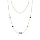 1 - Linea 0.39 ctw Opal (4 mm) and Iolite Women Station Necklace 