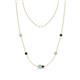 1 - Linea 0.45 ctw Opal (4 mm) and London Blue Topaz Women Station Necklace 