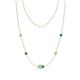 1 - Linea 0.39 ctw Opal (4 mm) and Emerald Women Station Necklace 