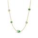 4 - Linea 0.39 ctw Opal (4 mm) and Emerald Women Station Necklace 