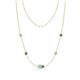 1 - Linea 0.47 ctw Opal (4 mm) and Green Garnet Women Station Necklace 