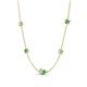 4 - Linea 0.47 ctw Opal (4 mm) and Green Garnet Women Station Necklace 