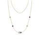 1 - Linea 0.39 ctw Opal (4 mm) and Amethyst Women Station Necklace 