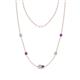 1 - Linea 0.39 ctw Opal (4 mm) and Amethyst Women Station Necklace 