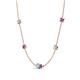 4 - Linea 0.39 ctw Opal (4 mm) and Amethyst Women Station Necklace 