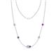 1 - Linea 0.39 ctw Opal (4 mm) and Amethyst Women Station Necklace 