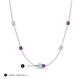 3 - Linea 0.39 ctw Opal (4 mm) and Amethyst Women Station Necklace 