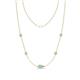 1 - Linea 0.39 ctw Opal (4 mm) and Aquamarine Women Station Necklace 