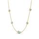 4 - Linea 0.39 ctw Opal (4 mm) and Aquamarine Women Station Necklace 