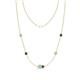 1 - Linea 0.45 ctw Opal (4 mm) and Black Diamond Women Station Necklace 