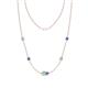 1 - Linea 0.45 ctw Opal (4 mm) and Tanzanite Women Station Necklace 