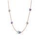 4 - Linea 0.45 ctw Opal (4 mm) and Tanzanite Women Station Necklace 