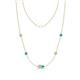 1 - Linea 0.39 ctw Opal (4 mm) and Turquoise Women Station Necklace 