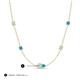 3 - Linea 0.39 ctw Opal (4 mm) and Turquoise Women Station Necklace 