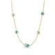 4 - Linea 0.39 ctw Opal (4 mm) and Turquoise Women Station Necklace 