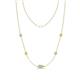 1 - Linea 0.45 ctw Opal (4 mm) and Yellow Diamond Women Station Necklace 