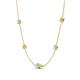 4 - Linea 0.45 ctw Opal (4 mm) and Yellow Diamond Women Station Necklace 