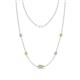 1 - Linea 0.45 ctw Opal (4 mm) and Yellow Diamond Women Station Necklace 
