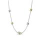 4 - Linea 0.45 ctw Opal (4 mm) and Yellow Diamond Women Station Necklace 