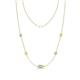 1 - Linea 0.48 ctw Opal (4 mm) and Yellow Sapphire Women Station Necklace 