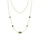 1 - Linea 0.63 ctw Peridot (4 mm) and Black Diamond Women Station Necklace 