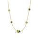 4 - Linea 0.63 ctw Peridot (4 mm) and Black Diamond Women Station Necklace 