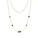 1 - Linea 0.63 ctw Peridot (4 mm) and Blue Diamond Women Station Necklace 