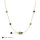 3 - Linea 0.63 ctw Peridot (4 mm) and Blue Diamond Women Station Necklace 