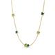 4 - Linea 0.63 ctw Peridot (4 mm) and Blue Diamond Women Station Necklace 