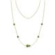 1 - Linea 0.66 ctw Peridot (4 mm) and Created Alexandrite Women Station Necklace 