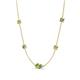 4 - Linea 0.66 ctw Peridot (4 mm) and Created Alexandrite Women Station Necklace 