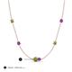 3 - Linea 0.57 ctw Peridot (4 mm) and Amethyst Women Station Necklace 