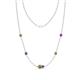 1 - Linea 0.57 ctw Peridot (4 mm) and Amethyst Women Station Necklace 