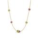 4 - Linea 0.57 ctw Peridot (4 mm) and Amethyst Women Station Necklace 