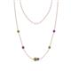 1 - Linea 0.57 ctw Peridot (4 mm) and Amethyst Women Station Necklace 