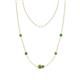 1 - Linea 0.66 ctw Peridot (4 mm) and Green Garnet Women Station Necklace 