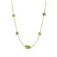 4 - Linea 0.66 ctw Peridot (4 mm) and Green Garnet Women Station Necklace 