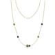 1 - Linea 0.57 ctw Peridot (4 mm) and Iolite Women Station Necklace 