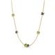 4 - Linea 0.57 ctw Peridot (4 mm) and Iolite Women Station Necklace 