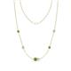 1 - Linea 0.60 ctw Peridot (4 mm) and Moissanite Women Station Necklace 