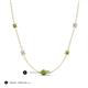 3 - Linea 0.60 ctw Peridot (4 mm) and Moissanite Women Station Necklace 