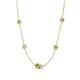 4 - Linea 0.60 ctw Peridot (4 mm) and Moissanite Women Station Necklace 