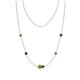 1 - Linea 0.66 ctw Peridot (4 mm) and Red Garnet Women Station Necklace 