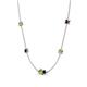 4 - Linea 0.66 ctw Peridot (4 mm) and Red Garnet Women Station Necklace 