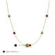 3 - Linea 0.63 ctw Peridot (4 mm) and Ruby Women Station Necklace 